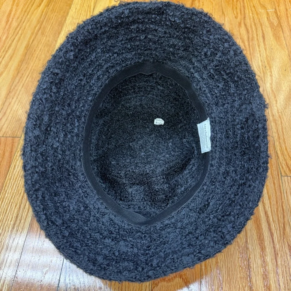 Vintage Liz Claiborne Textured Tweed Black Bucket Hat